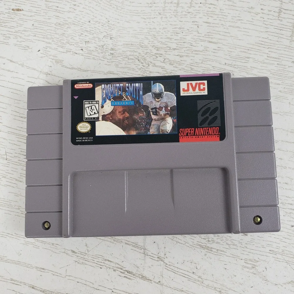 Emmitt Smith Football SNES Super Nintendo Game Cartridge‎ JVC SNS-AESE-USA